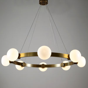Globe Brass Chandelier 8 Lights