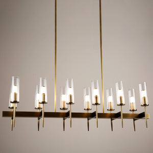 Aicken Chandelier 12 Lights Brass