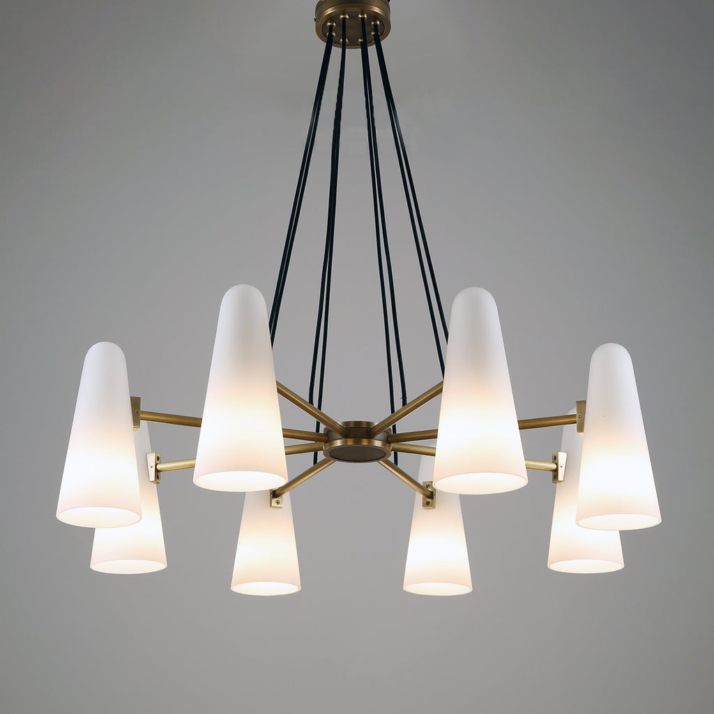 Bianco Chandelier 8 Lights Brass