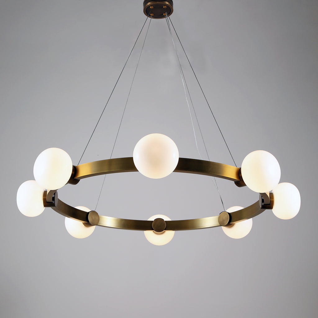 Globe Brass Chandelier 8 Lights