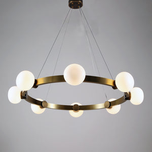Globe Brass Chandelier 8 Lights