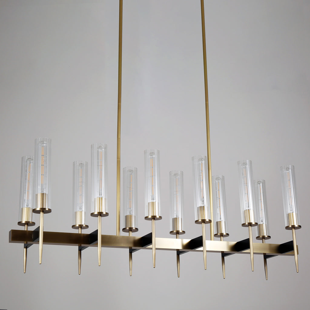 Aicken Chandelier 12 Lights Brass