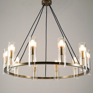 Carney Chandelier 10 Lights Brass
