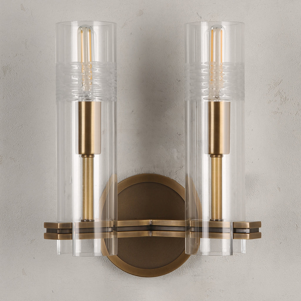 Carney Double Sconce Brass