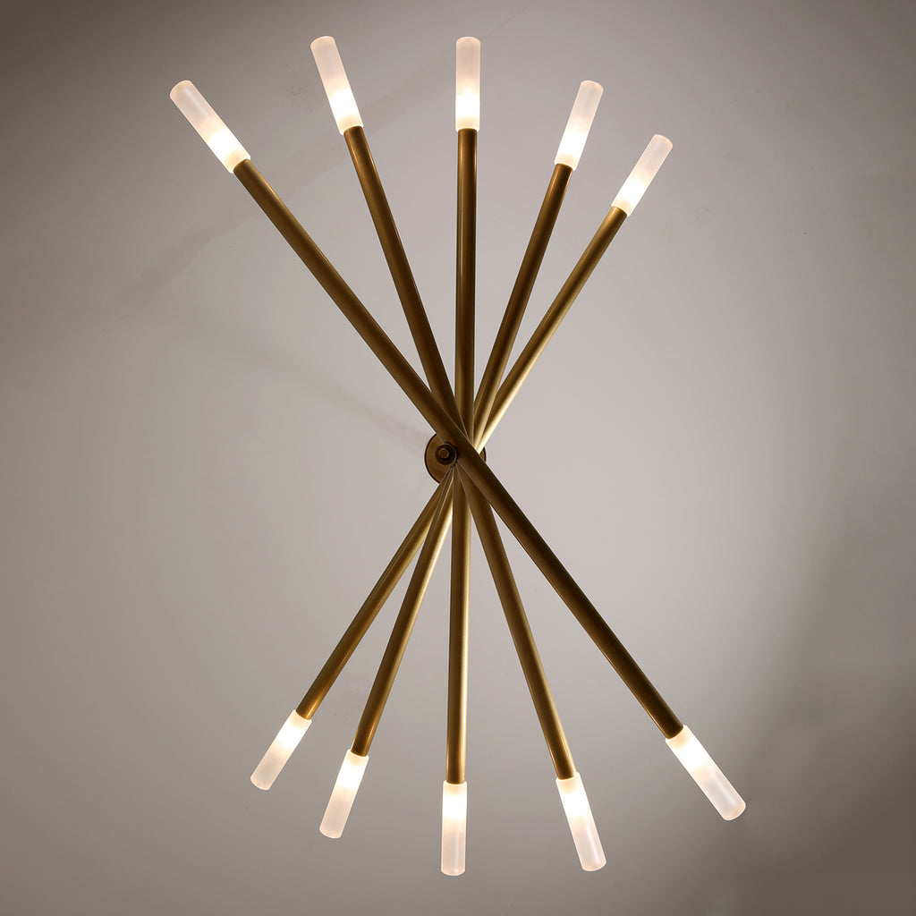 Rotatable Plus Patrick Chandelier 10 Lights Brass