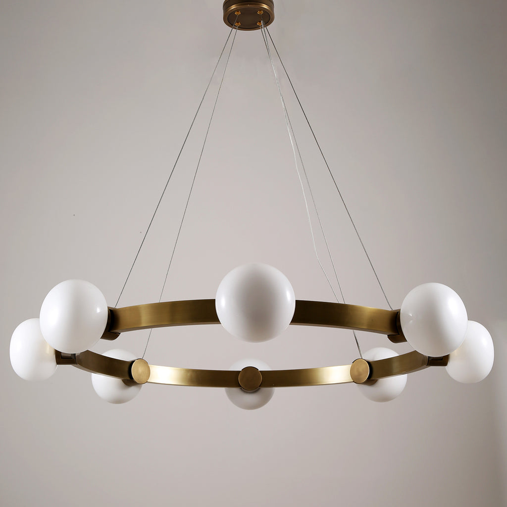 Globe Brass Chandelier 8 Lights