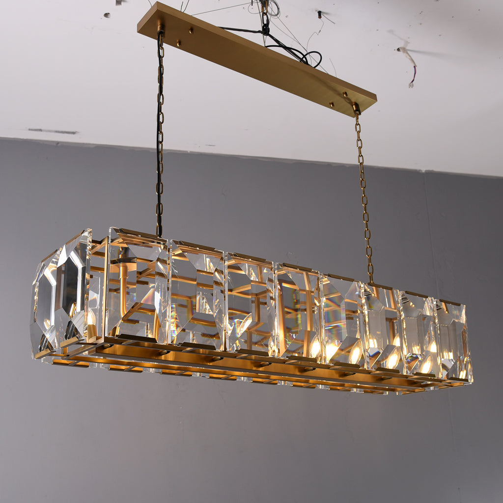 Harris Crystal Rectangular Chandelier 55"