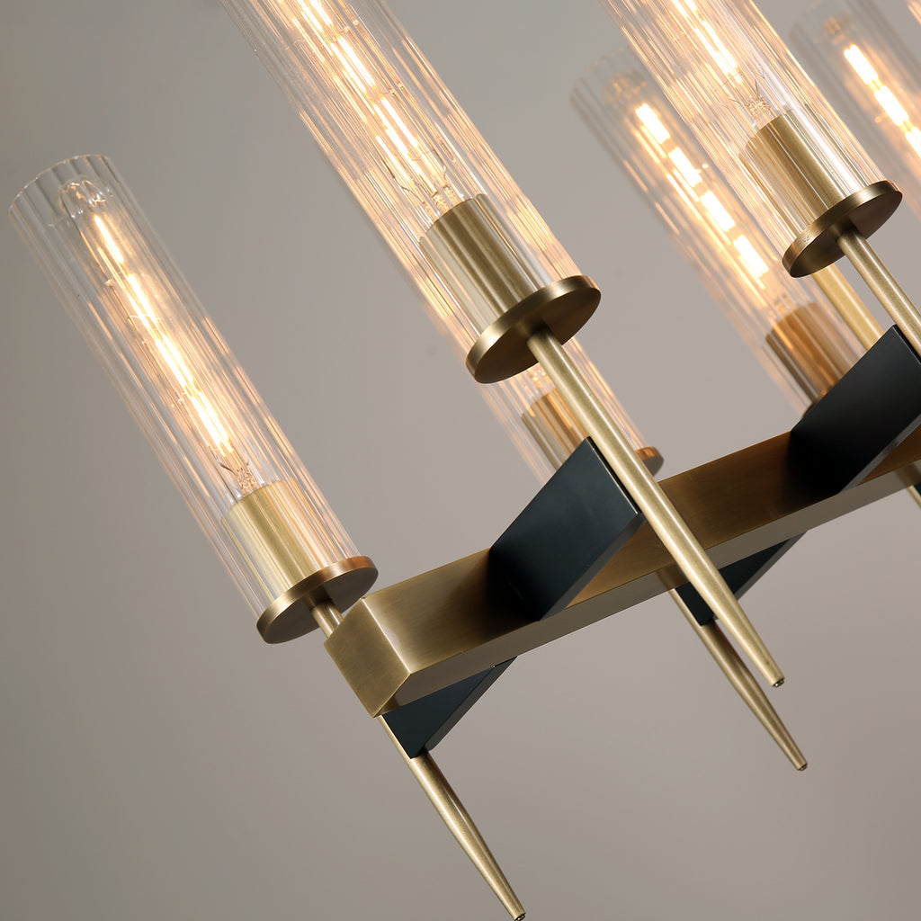 Aicken Chandelier 12 Lights Brass