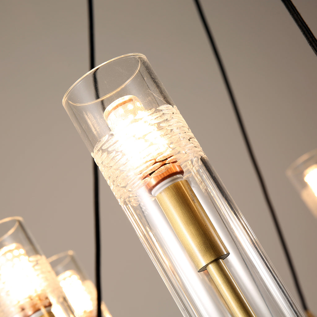 Carney Chandelier 10 Lights Brass