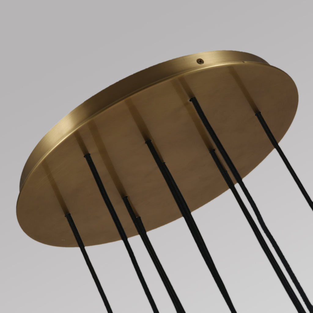 Balle Be Crystal Ball Pendant 10 Lights Brass