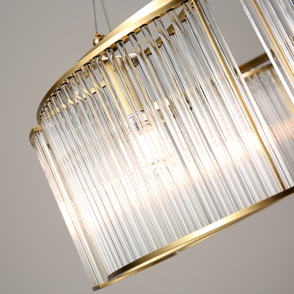 240 Glasses Chandelier 6 Light Brass