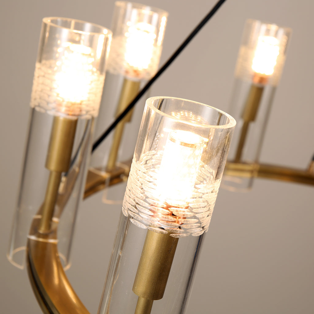 Carney Chandelier 10 Lights Brass