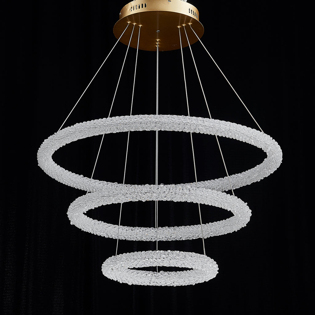 Halo-3 Crystal Chandelier 27.5"+ 19.7"+11.8"