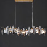 Smoked Crystal Linear Chandelier 6 Lights