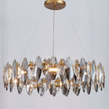 Smoked Crystal Round Chandelier 10 Lights