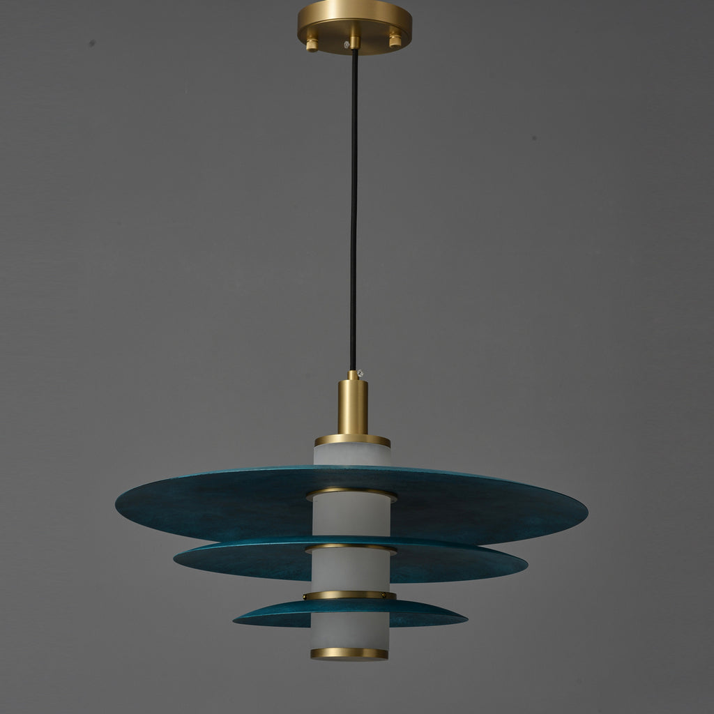 Flying Saucer-3 Brass Pendant