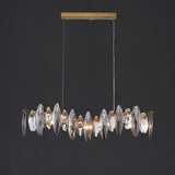 Smoked Crystal Linear Chandelier 6 Lights