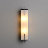 Rectangular Wall Sconce With Fabric Shade 2 Lights