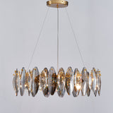 Smoked Crystal Round Chandelier 8 Lights