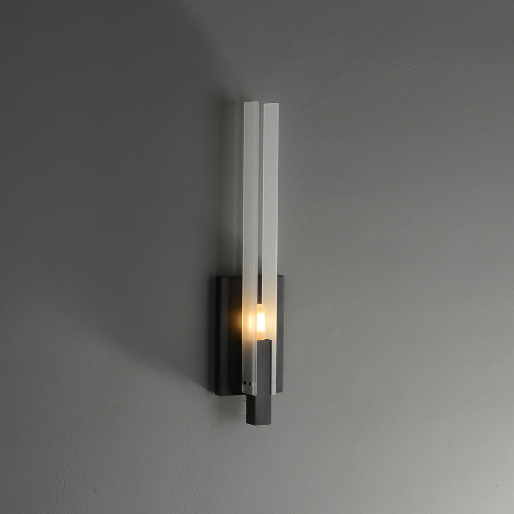Two-Piece Rectangular Glass Wall Sconce