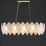 White Feather Linear Chandelier 10 Lights