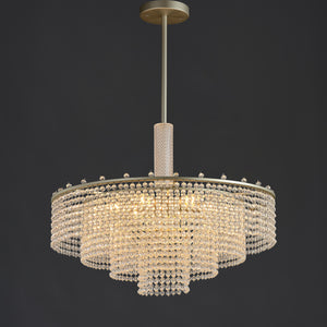 Pineapple Crystal Round Chandelier 6 Lights