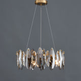 Smoked Crystal Round Chandelier 5 Lights
