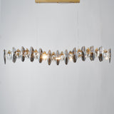 Smoked Crystal Linear Chandelier 8 Lights