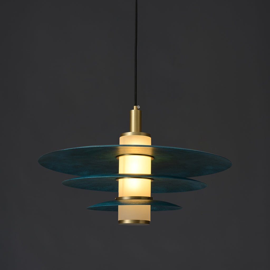 Flying Saucer-3 Brass Pendant