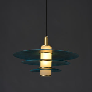 Flying Saucer-3 Brass Pendant