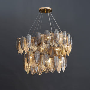 Llona Contemporary 2-Layer Plume Chandelier