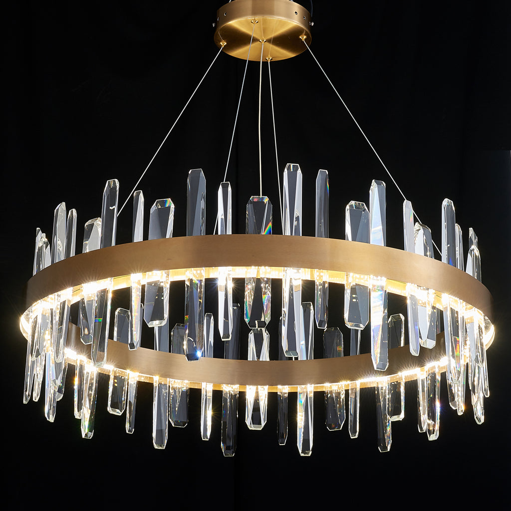 Tiffany-2 Crystal Round Chandelier 32"