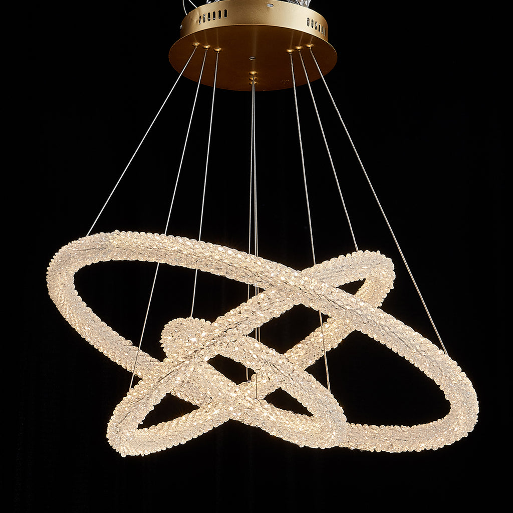 Halo-3 Crystal Chandelier 27.5"+ 19.7"+11.8"