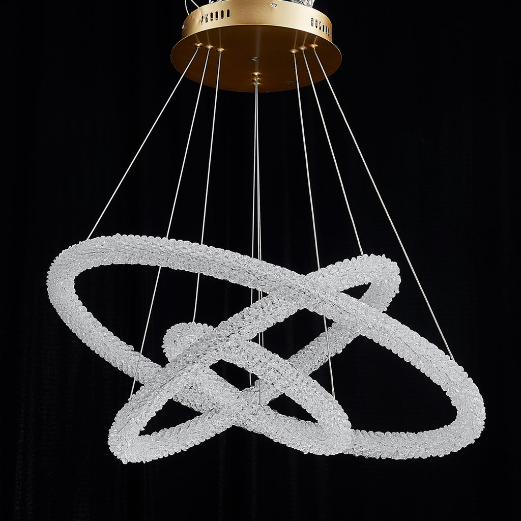 Halo-3 Crystal Chandelier 27.5"+ 19.7"+11.8"