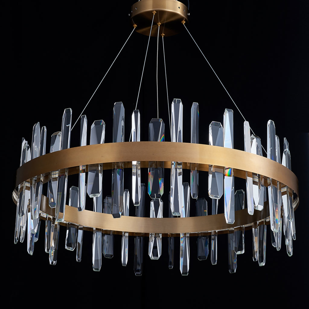 Tiffany-2 Crystal Round Chandelier 32"