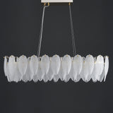 White Feather Linear Chandelier 10 Lights