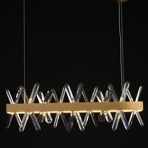 Tiffany-2 Crystal Linear Chandelier 32"