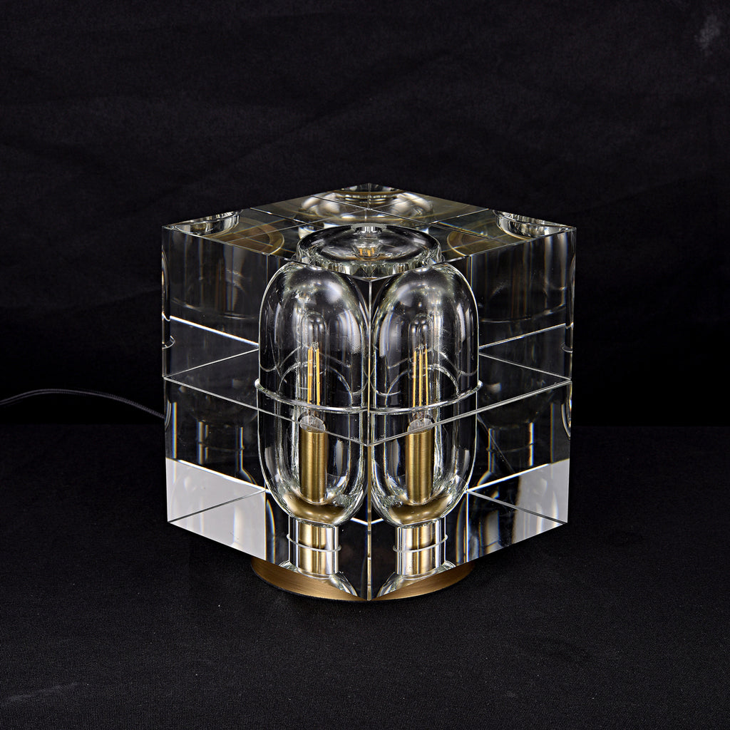 Ice-I Crystal Table Lamp Brass