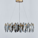 Smoked Crystal Round Chandelier 8 Lights