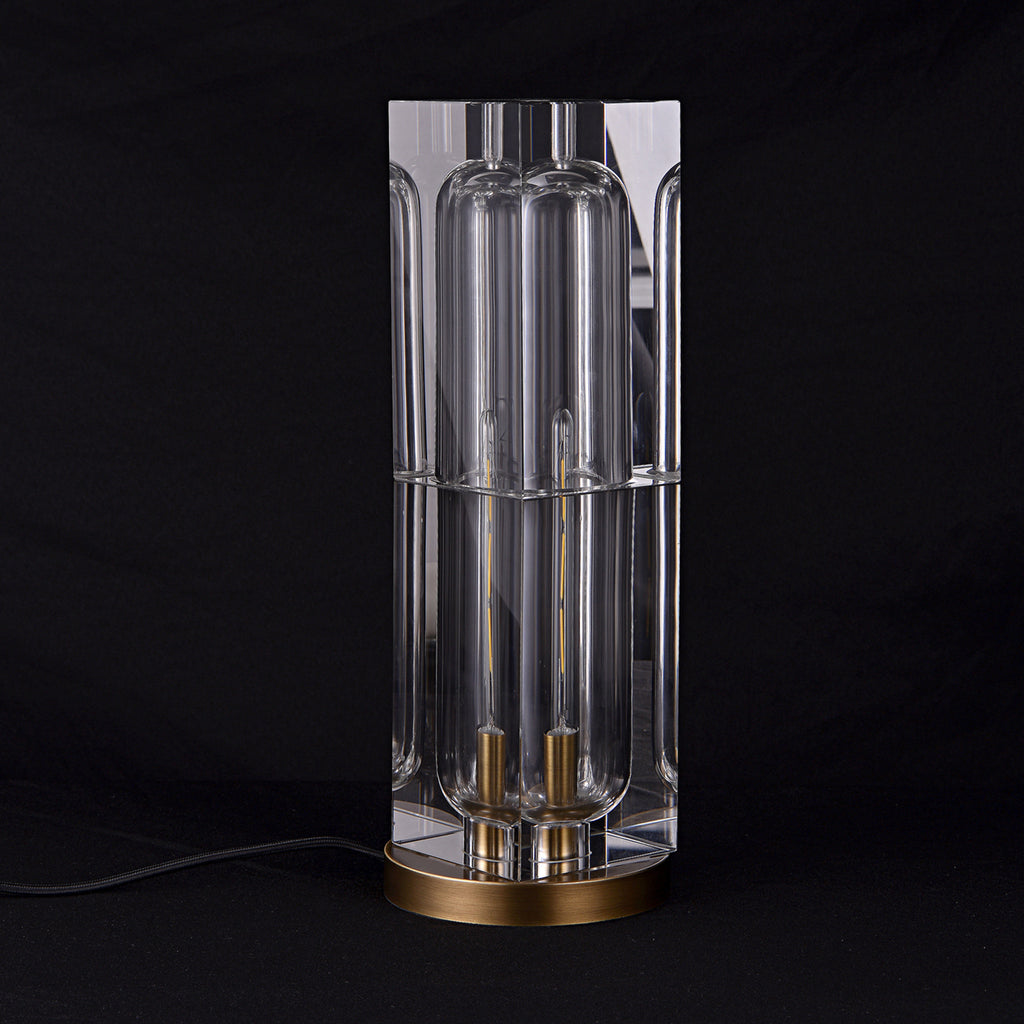 Ice-II Crystal Table Lamp Brass