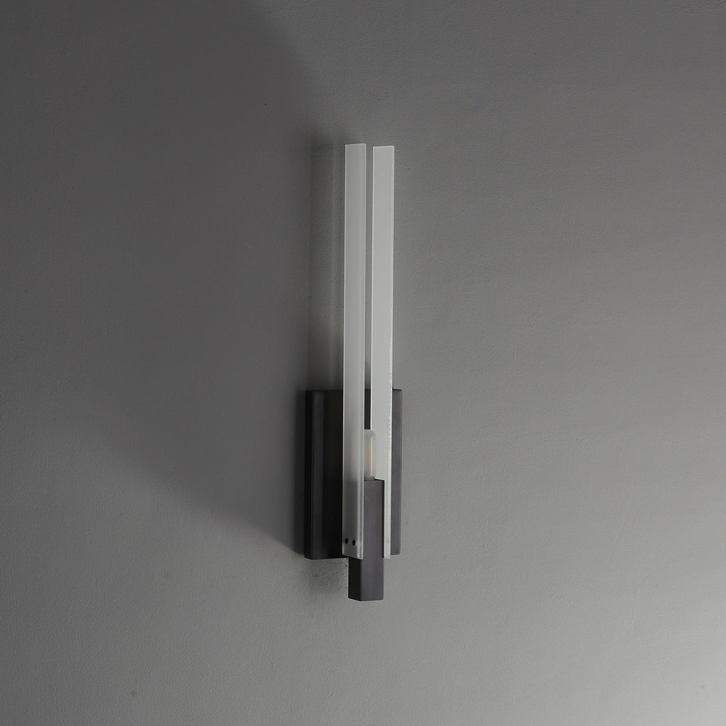 Two-Piece Rectangular Glass Wall Sconce