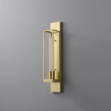 Cuboid Frame Brass Wall Sconce