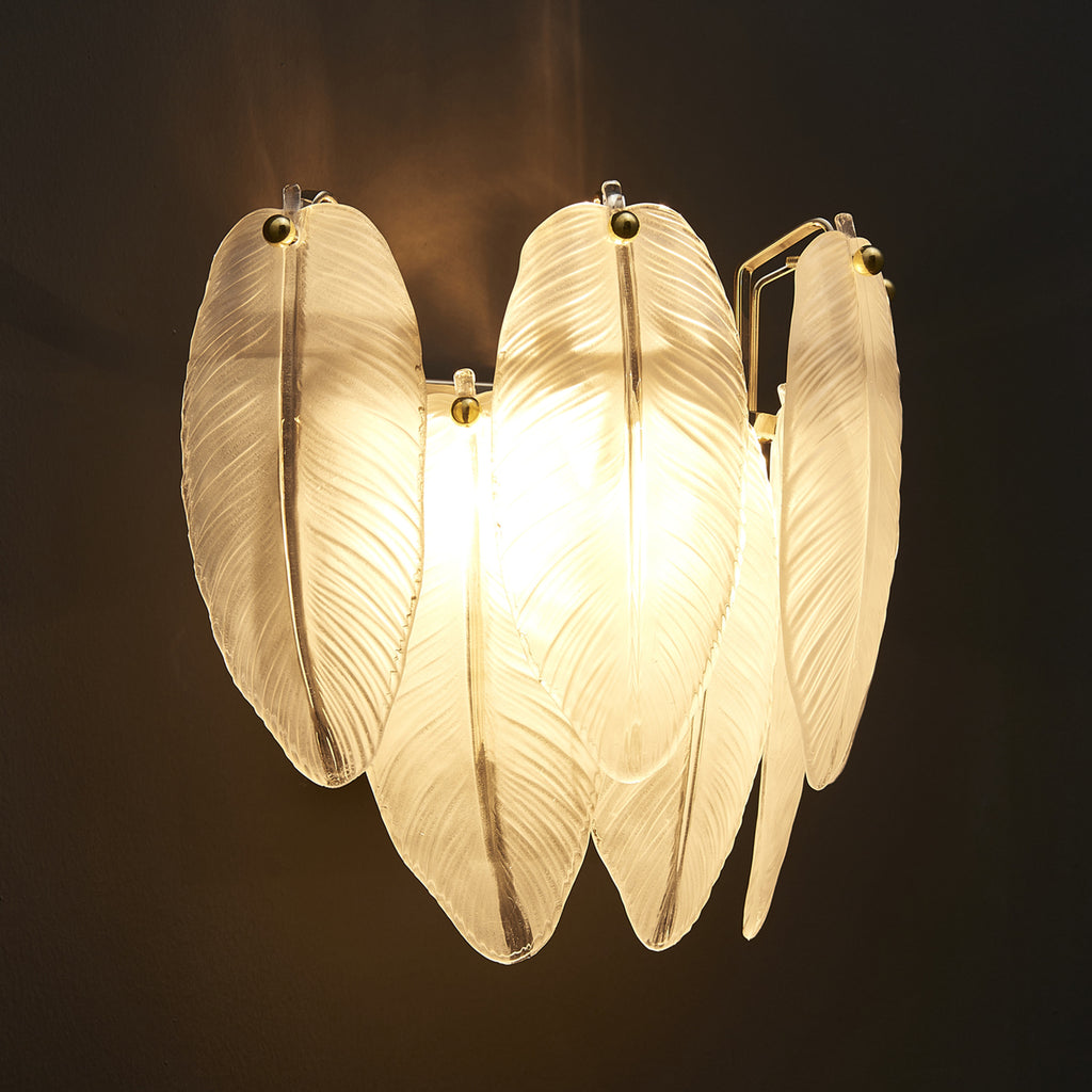 White Feather Wall Sconce