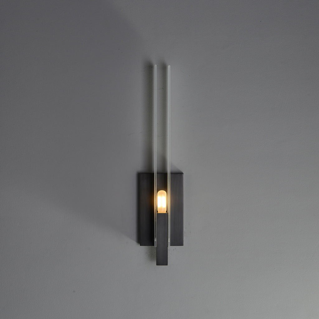 Two-Piece Rectangular Glass Wall Sconce