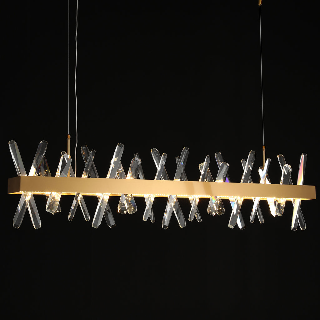 Tiffany-2 Crystal Linear Chandelier 48"
