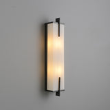 Rectangular Wall Sconce With Fabric Shade 2 Lights
