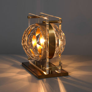 Ice-III Crystal Table Lamp Brass