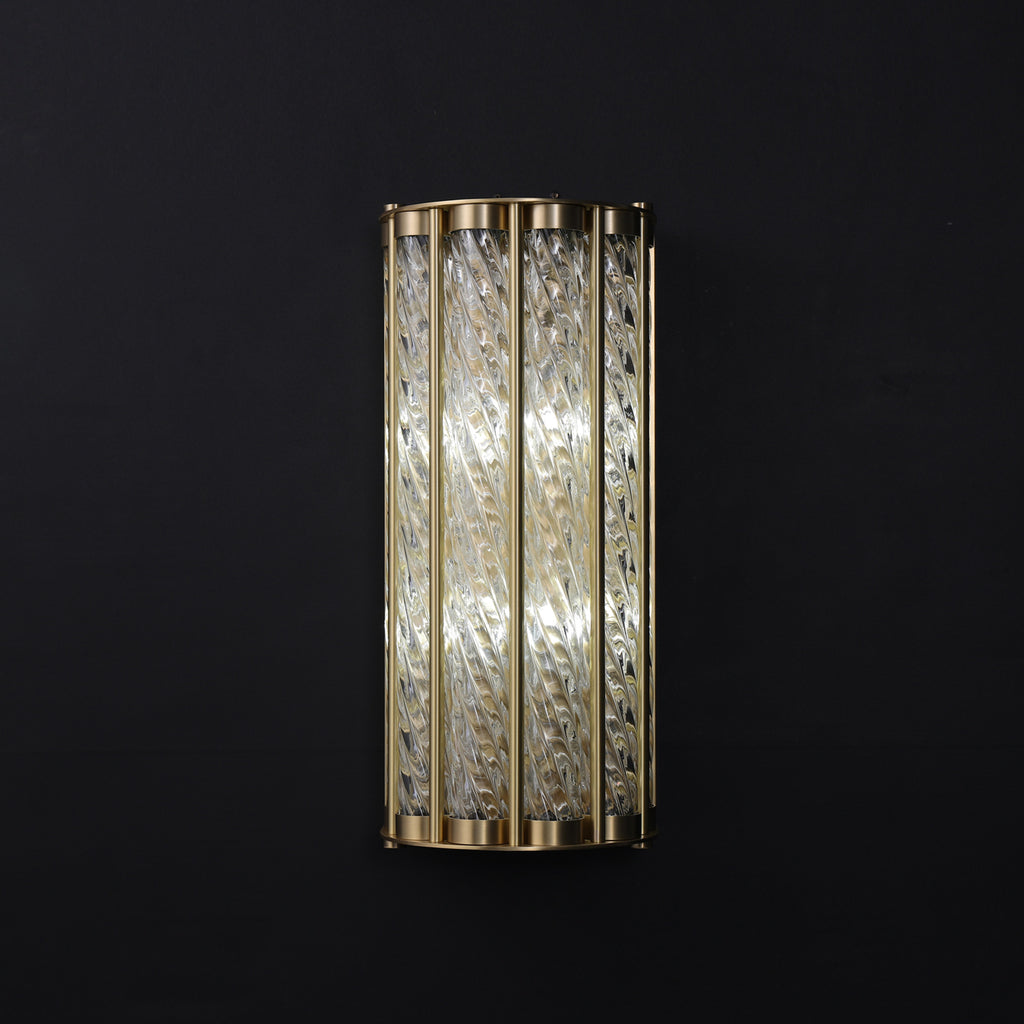Threaded Glass Column Wall Sconce