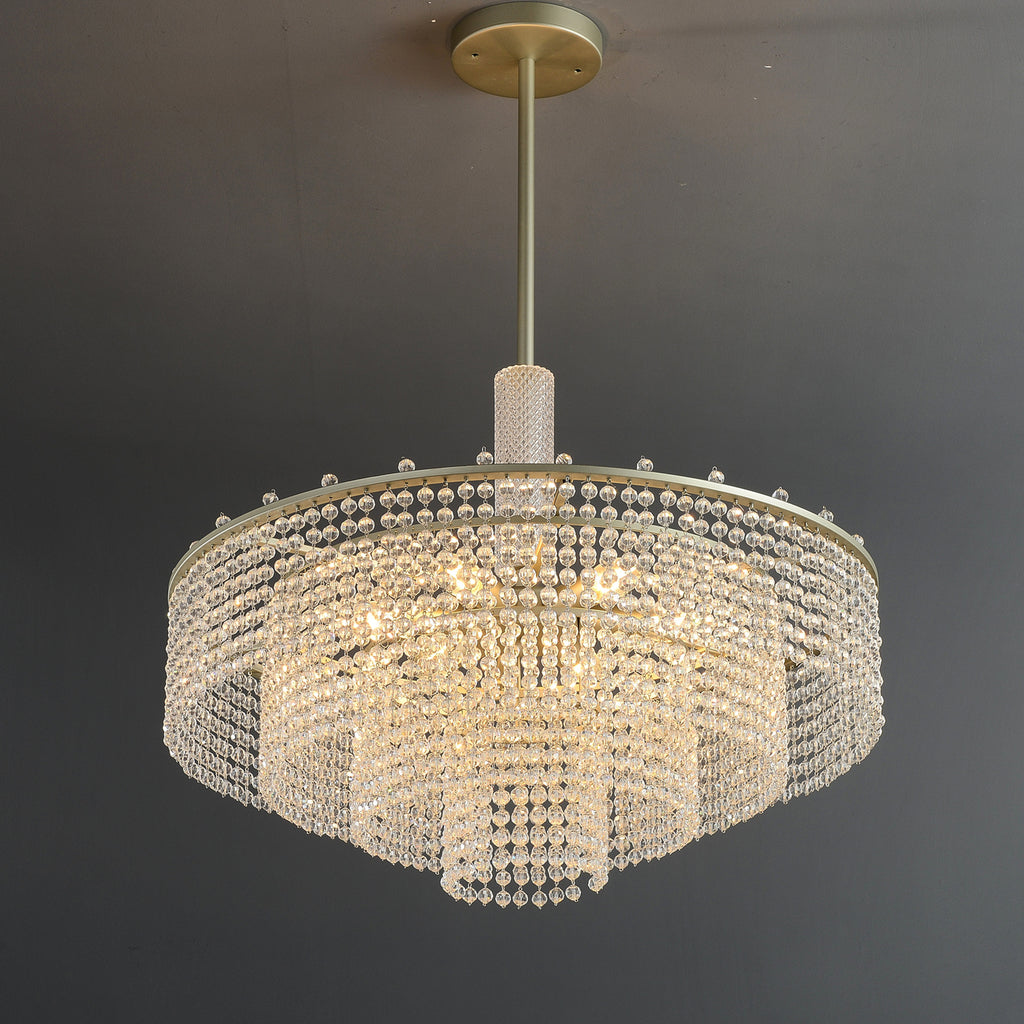 Pineapple Crystal Round Chandelier 6 Lights