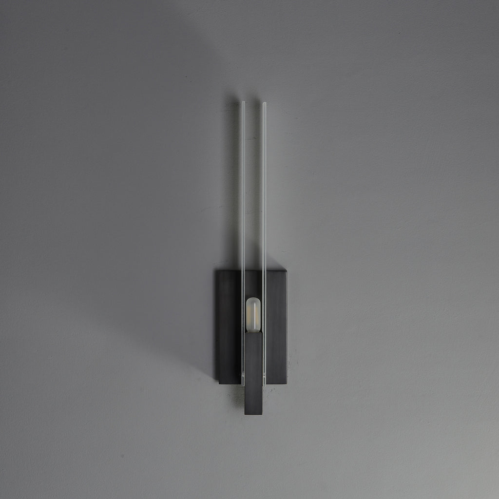 Two-Piece Rectangular Glass Wall Sconce